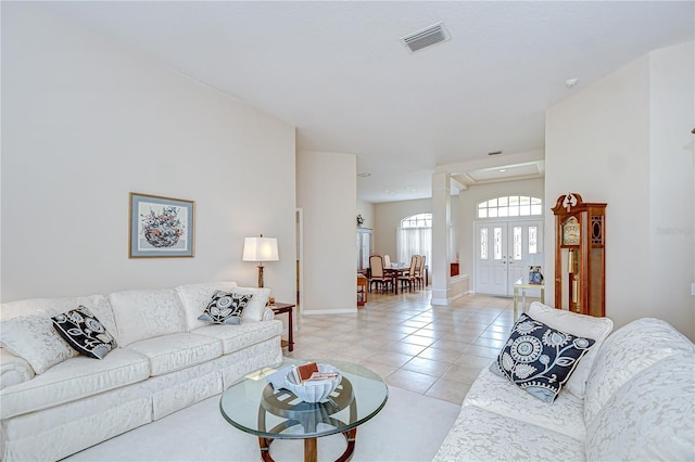 4304 Place Le Manes, Lutz, FL 33558 - living room with light tile patterned floors and baseboards