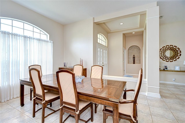 4304 Place Le Manes, Lutz, FL 33558 - dining room featuring light tile patterned floors, recessed lighting, and baseboards