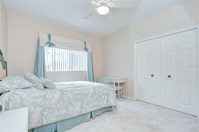 4304 Place Le Manes, Lutz, FL 33558 - bedroom featuring a closet, carpet floors, and ceiling fan