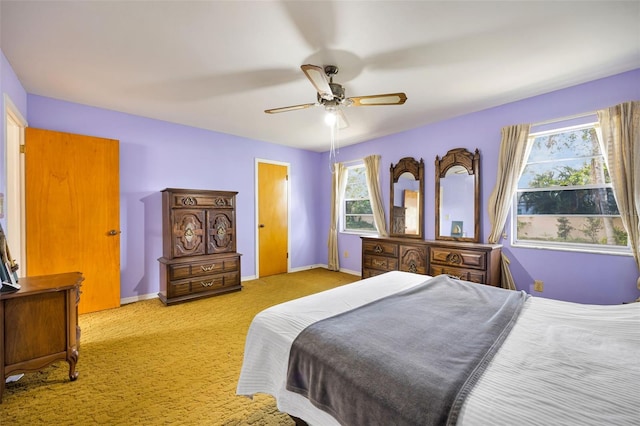 321 Belle View Ave, Temple Terrace, FL 33617 - carpeted bedroom featuring ceiling fan and baseboards