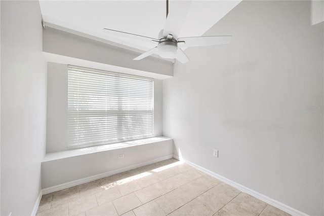 25101 Hyde Park Blvd, Land O Lakes, FL 34639 - empty room with a ceiling fan, baseboards, and light tile patterned floors