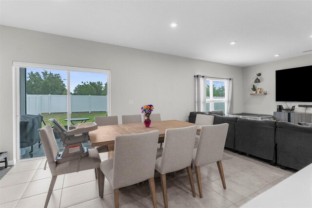 14532 Whitewater Way, Brooksville, FL 34604 - dining space with recessed lighting and light tile patterned flooring
