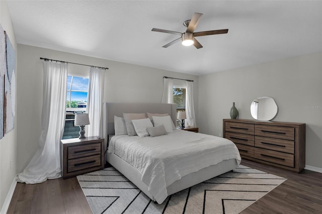 13910 Chalk Hill Pl, Riverview, FL 33579 - bedroom featuring wood finished floors, baseboards, and a ceiling fan