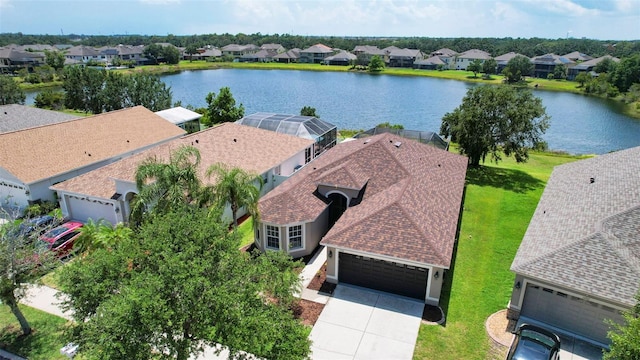 13910 Chalk Hill Pl, Riverview, FL 33579 - aerial view of residential area featuring a large body of water