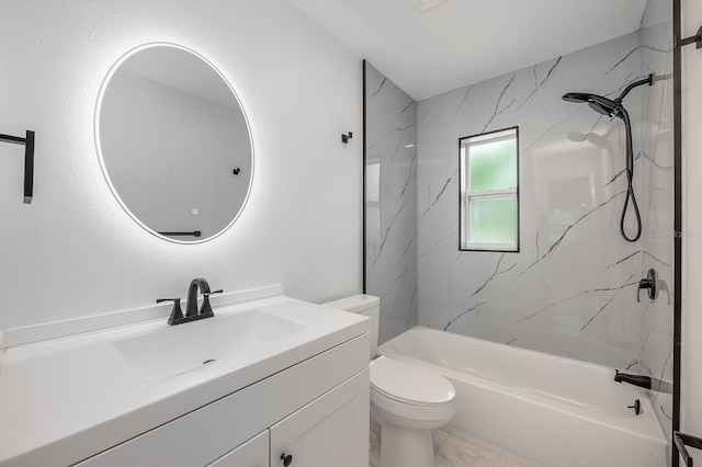 109 Magnolia Ave, Seffner, FL 33584 - full bathroom with vanity, shower / bath combination, and marble look tile flooring