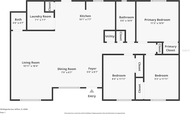109 Magnolia Ave, Seffner, FL 33584 - view of property floor plan