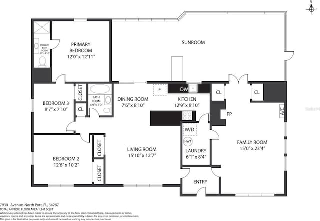 7930 Jeffery Ave, North Port, FL 34287 - floor plan / room layout