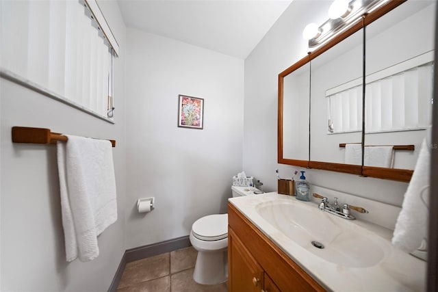 7276 21st St N, Saint Petersburg, FL 33702 - half bath featuring vanity, toilet, baseboards, and tile patterned flooring
