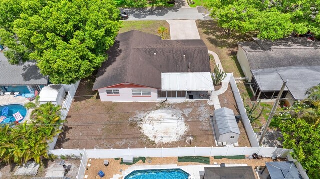 7276 21st St N, Saint Petersburg, FL 33702 - view from above of property featuring a pool area