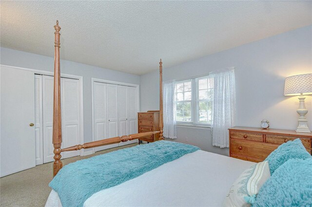4801 Airport Rd Unit 211, Zephyrhills, FL 33542 - carpeted bedroom featuring multiple closets and a textured ceiling