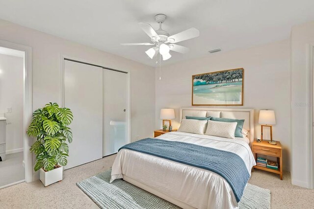 4714 W Vasconia St, Tampa, FL 33629 - bedroom featuring a closet, carpet, and a ceiling fan