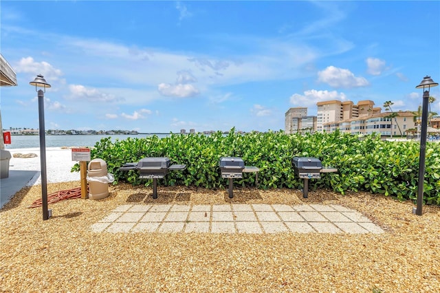 4900 Brittany Dr S Unit 611, Saint Petersburg, FL 33715 - view of patio / terrace featuring a grill and a water view