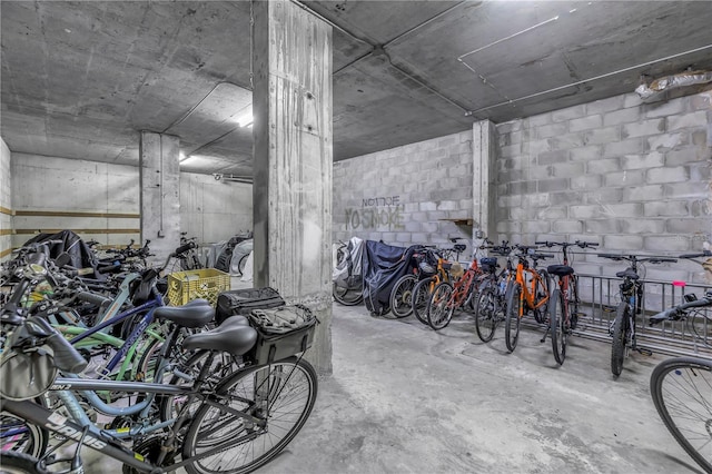 4900 Brittany Dr S Unit 611, Saint Petersburg, FL 33715 - garage featuring bike storage and concrete block wall