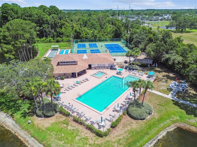 6630 Spring Flower Dr Unit 14, New Port Richey, FL 34653 - drone / aerial view of a pool area