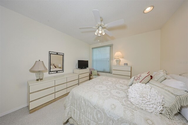 1012 Radison Lake Ct Unit 59, Sun City Center, FL 33573 - carpeted bedroom with baseboards, ceiling fan, and a textured ceiling