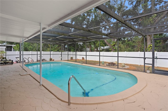 4012 N Munro St, Tampa, FL 33603 - view of pool featuring a fenced backyard, a patio area, and a lanai