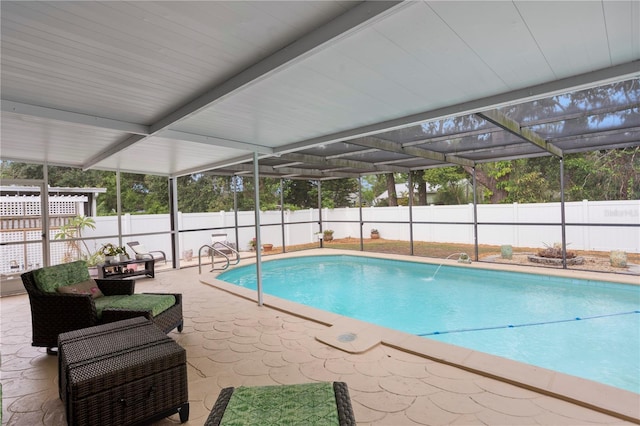 4012 N Munro St, Tampa, FL 33603 - view of swimming pool with a fenced backyard, a patio area, and a lanai