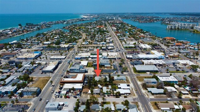 412 73rd Ave, St Pete Beach, FL 33706 - aerial overview of property's location with a large body of water