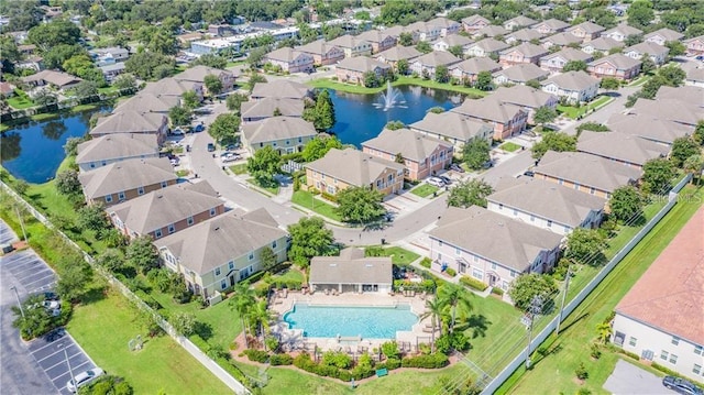 589 52nd Ave N, Saint Petersburg, FL 33703 - aerial perspective of suburban area with a pool area and a large body of water