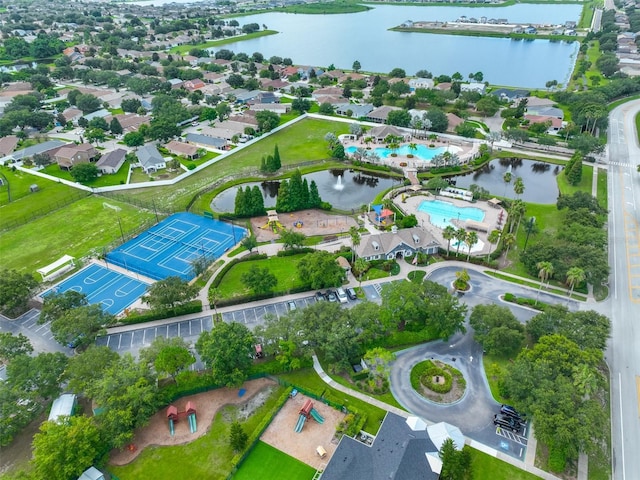 11806 Holly Crest Ln, Riverview, FL 33569 - aerial view of property and surrounding area featuring a nearby body of water and a pool area