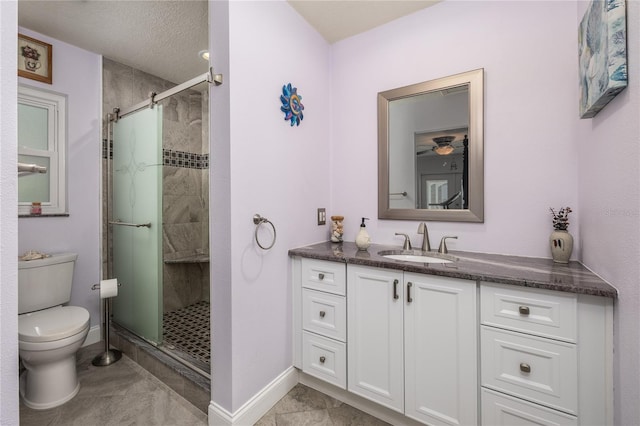 460 Meravan Dr, Palm Harbor, FL 34683 - full bathroom with baseboards, toilet, and a shower stall