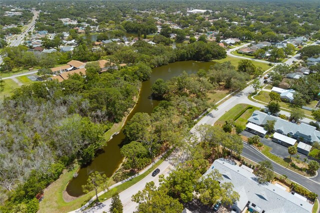 460 Meravan Dr, Palm Harbor, FL 34683 - aerial overview of property's location with a nearby body of water and nearby suburban area