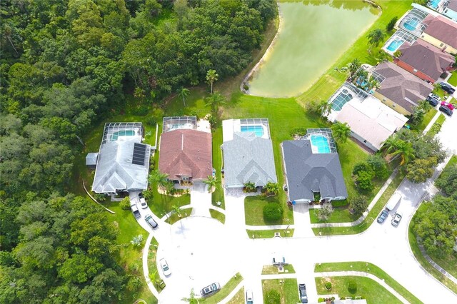 1842 Ridgelake Ct, Wesley Chapel, FL 33543 - aerial view of residential area featuring a nearby body of water