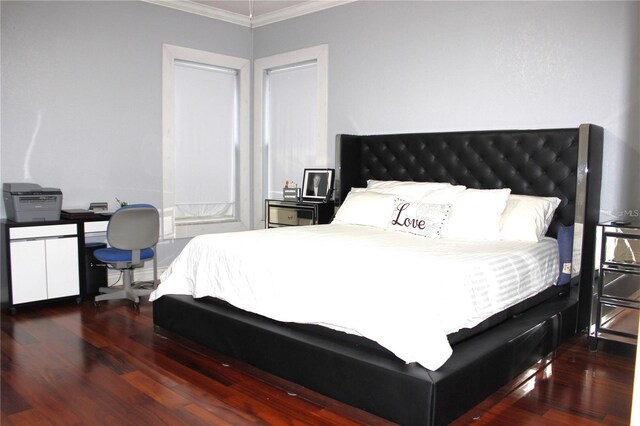 1842 Ridgelake Ct, Wesley Chapel, FL 33543 - bedroom with ornamental molding, wood finished floors, and an office area