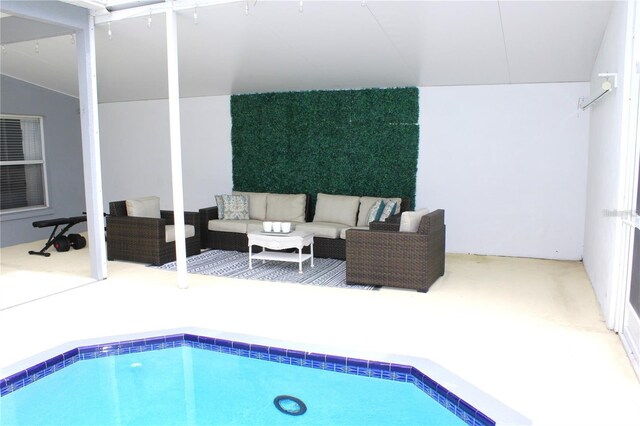 1842 Ridgelake Ct, Wesley Chapel, FL 33543 - swimming pool featuring an outdoor living space and a patio