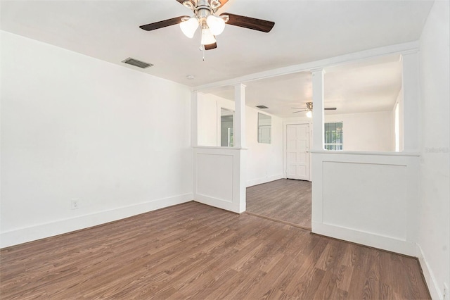 3008 E Wilder Ave, Tampa, FL 33610 - empty room featuring ceiling fan and wood finished floors