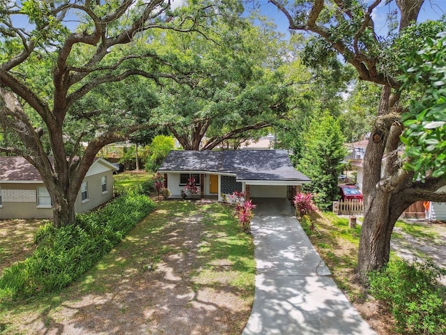 1311 W Perdiz St, Tampa, FL 33612 - view of front of house with concrete driveway and a carport