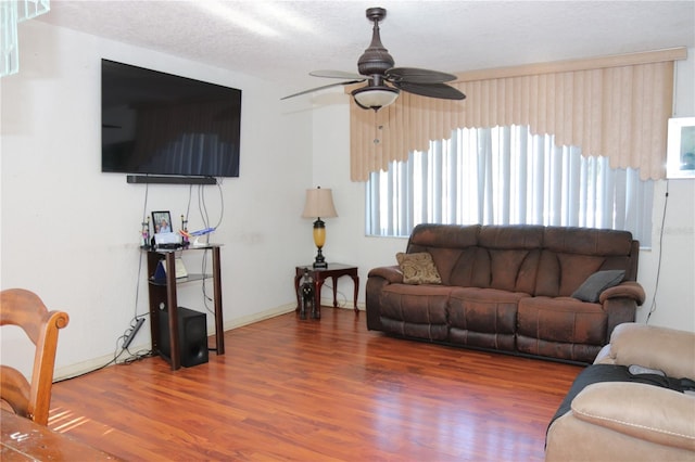 1701 NW 10th Ave, Fort Lauderdale, FL 33311 - living area with wood finished floors and a ceiling fan
