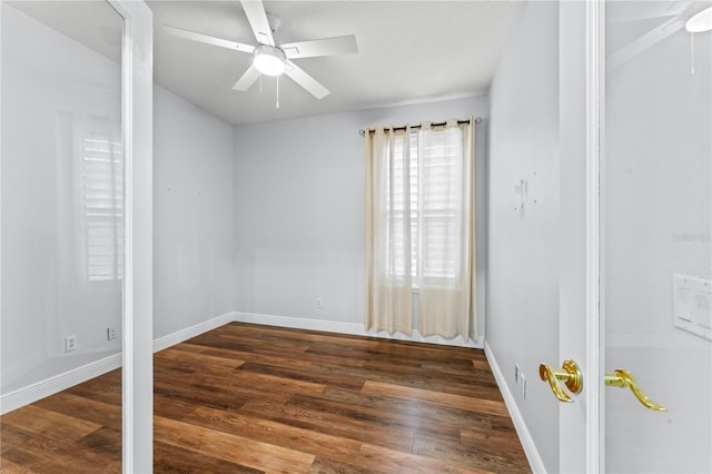 137 Silver Falls Dr, Apollo Beach, FL 33572 - unfurnished room featuring wood finished floors, baseboards, and ceiling fan