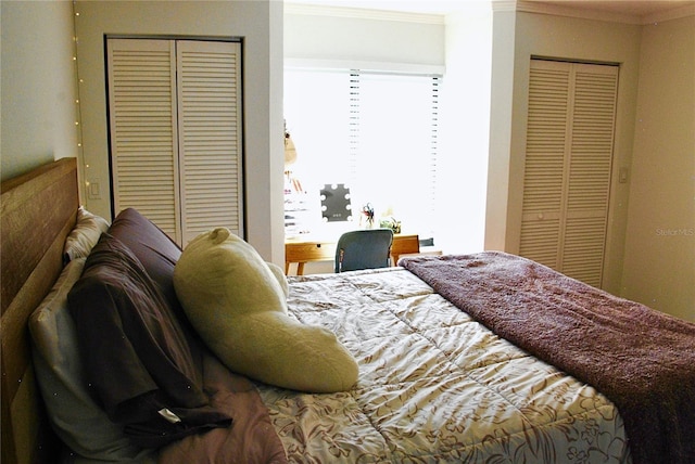 2737 Enterprise Rd E Unit 192, Clearwater, FL 33759 - bedroom featuring crown molding and two closets