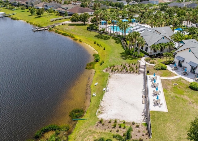 11038 Spring Point Cir, Riverview, FL 33579 - aerial view of residential area with a pool area and a nearby body of water