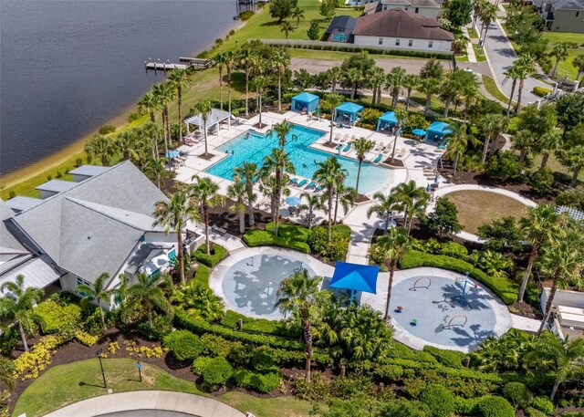 11038 Spring Point Cir, Riverview, FL 33579 - bird's eye view of a pool