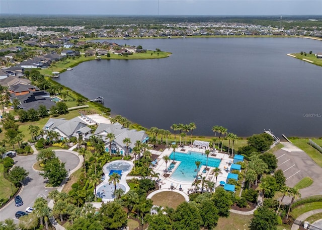 11038 Spring Point Cir, Riverview, FL 33579 - aerial view of property and surrounding area featuring a large body of water and nearby suburban area
