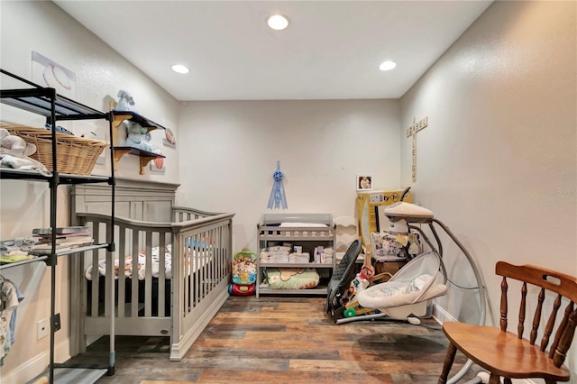 213 Draw Bridge Ln, Valrico, FL 33594 - bedroom with wood finished floors, recessed lighting, and baseboards