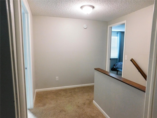 15916 Marshfield Dr, Tampa, FL 33624 - hallway with an upstairs landing, a textured ceiling, and carpet floors