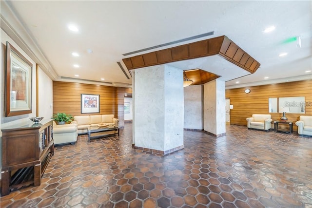 400 Island Way Unit 1606, Clearwater Beach, FL 33767 - building lobby with wooden walls and recessed lighting