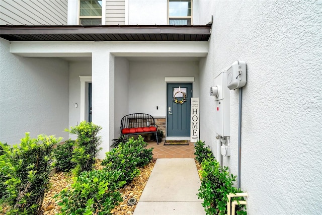 3216 Bryant Park Dr, New Port Richey, FL 34655 - property entrance featuring stucco siding