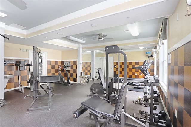 4221 W Spruce St Unit 1429, Tampa, FL 33607 - workout area with a ceiling fan