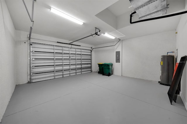 14009 Wenzel Ave, Port Charlotte, FL 33981 - garage with water heater, electric panel, and a garage door opener