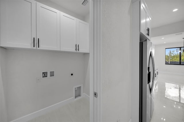 14009 Wenzel Ave, Port Charlotte, FL 33981 - laundry area featuring cabinet space, hookup for an electric dryer, washer hookup, and recessed lighting