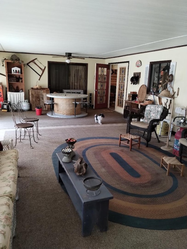 7608 Chenkin, Zephyrhills, FL 33540 - living area with carpet and french doors
