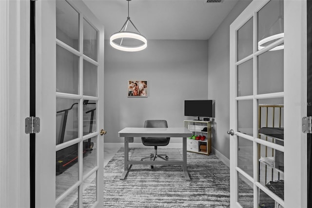5742 Stockport St, Riverview, FL 33578 - office featuring french doors and marble look tiles
