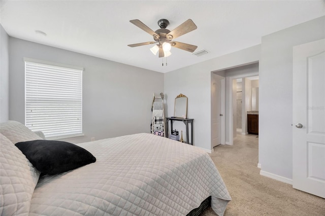 5624 Fisher Glen Loop, Wesley Chapel, FL 33545 - bedroom featuring light carpet, a ceiling fan, and baseboards