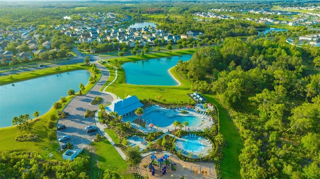 5624 Fisher Glen Loop, Wesley Chapel, FL 33545 - bird's eye view of a nearby body of water and a pool area