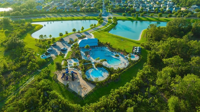 5624 Fisher Glen Loop, Wesley Chapel, FL 33545 - aerial view of a nearby body of water and a pool area