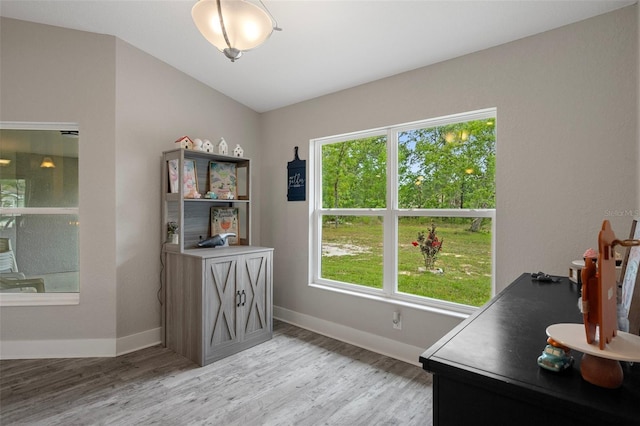 16473 Scaup Duck Ave, Weeki Wachee, FL 34614 - home office featuring light wood-style floors, plenty of natural light, and baseboards